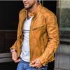 Mens Stand Collar PU Leather Jacket Punk Biker Style Loose Fit Winter Outerwear Young Adults