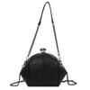 Solid Color Kiss Lock Handbag Chain Strap Large Capacity PU Leather Crossbody Bag Short Handle Clip Closure Clutch Shoulder Bag