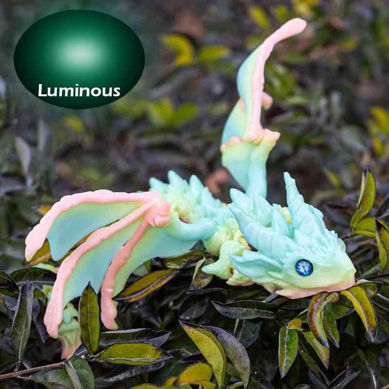 

3D Printed Flying Dragon Full Body Movable Joint Fidget Toy Figurine Simulation Dragon Office Desktop Ornament Toys with Wing