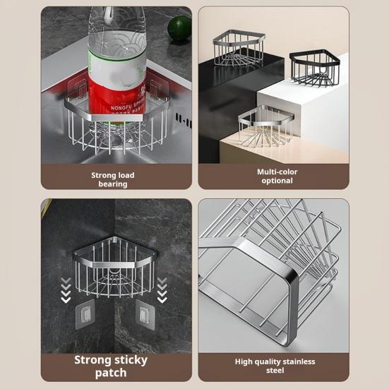 Kitchen Sink Caddy Corner Sponge Holder Stainless Steel Sink Organizer