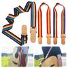 Colourful Stripe Belt with Guitar Picks and Pick Pocket Guitar Shoulder Strap for Acoustic Guitar Ukulele Bass Electric Guitar