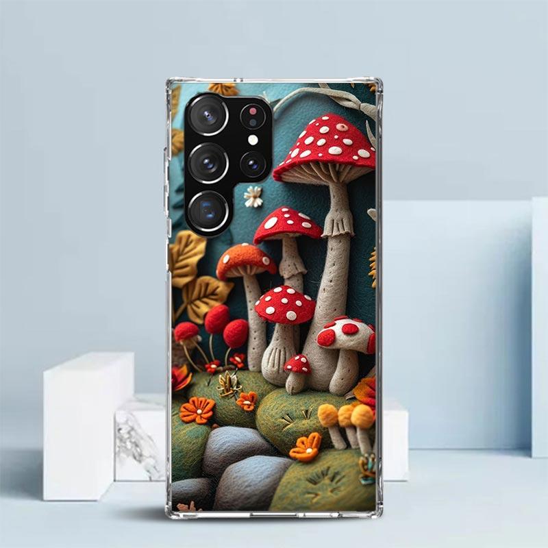 

Colorful Mushroom Soft Cover for Samsung Galaxy S25 Edge S26 S24 S23 Ultra Phone Case S22 S21 Plus S20 FE Print Pattern Shell Ga Samsung S24