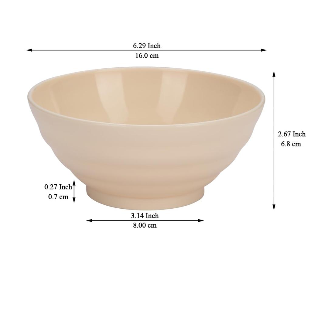 Evanda Bowls, Set of 8, Cheese White, Approx. 750ml Capacity, Unbreakable Dishes and Bowls, PP Plastic, Polypropylene, Perfect for Cereal, Salad,