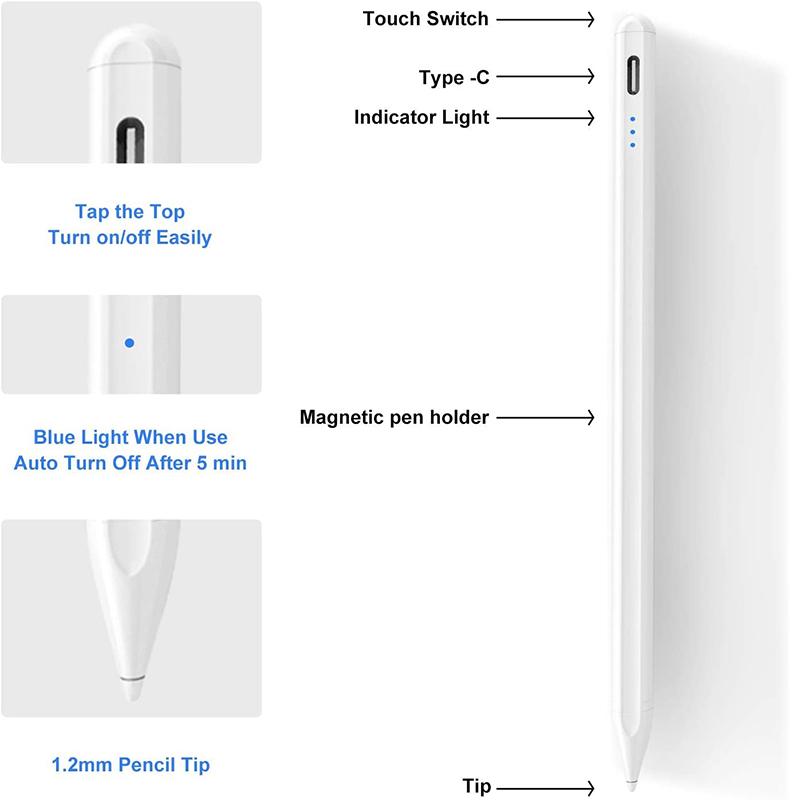 Stylus Pen for iPad Air 5 4 3 9 10 Generation Mini 6 5 Apple Pencil 2/1 iPad Pro 11 9/8/6 2018-2025 Palm Rejection