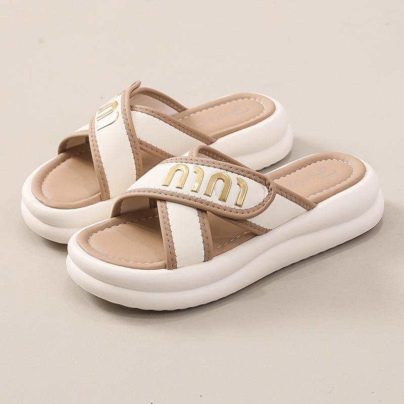 EVA Thick-soled Cool Slippers Women's Summer Fashion Outer Wear Stepping On Shit Feeling One-word Sandals