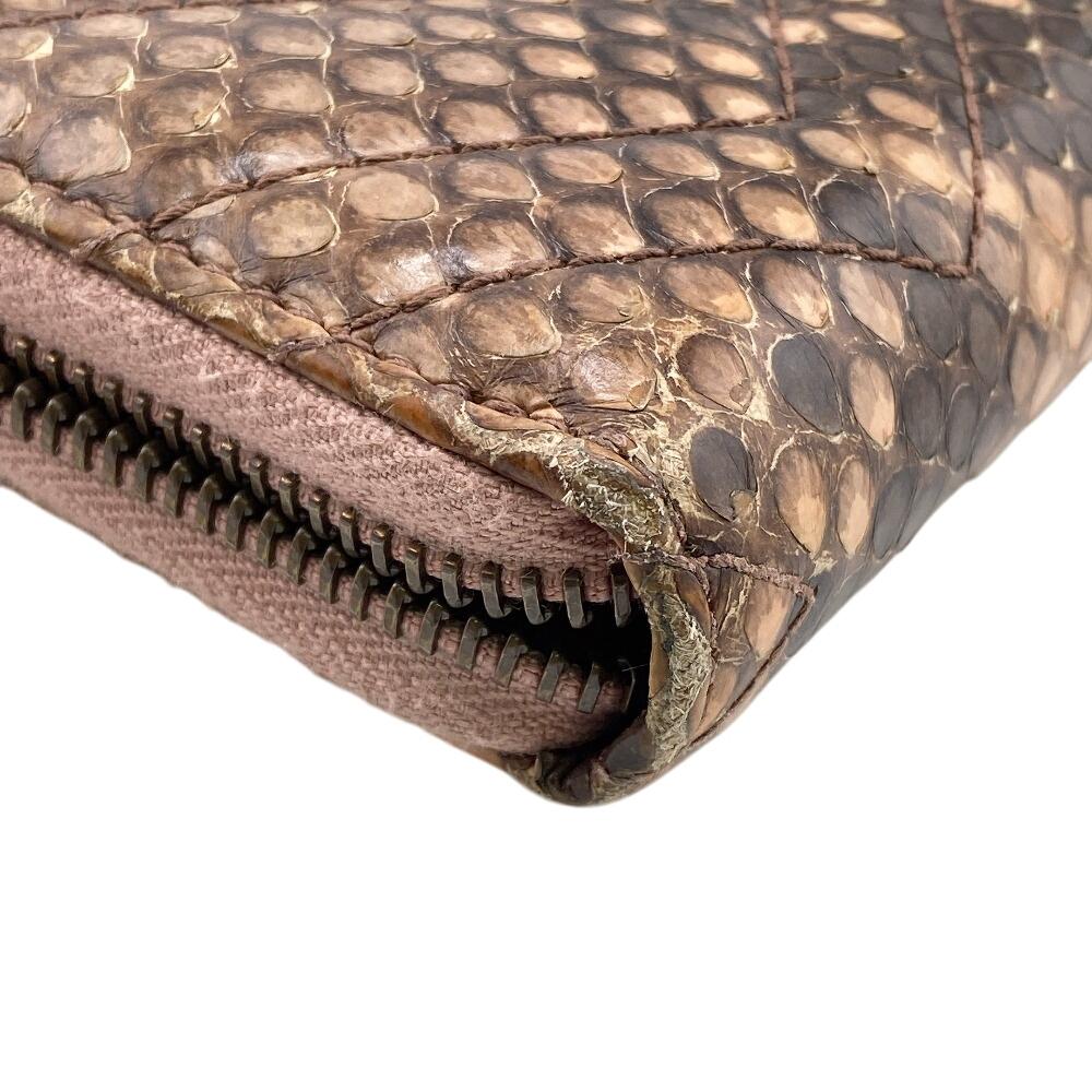 Gucci 443123 Zip Around GG Marmont Python Purse Pink Python Women Used