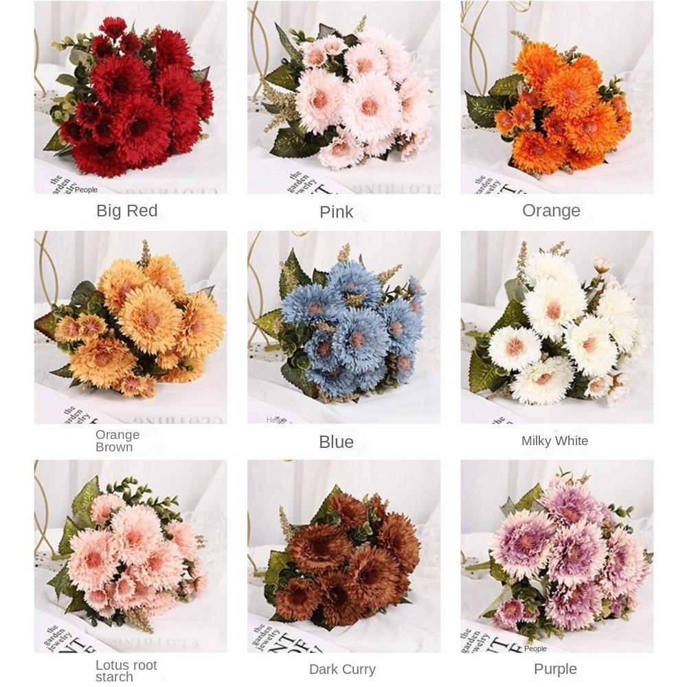 Silk Artificial Gerbera Bouquet 30cm Simulation Plant Decor Fake Sunflower Gerbera  Photo Props