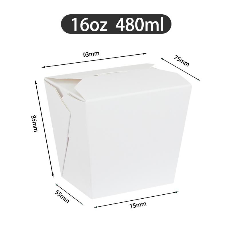 50-Pack Disposable White Paper Takeout Boxes for Salads, Fried Rice, and Fried Chicken