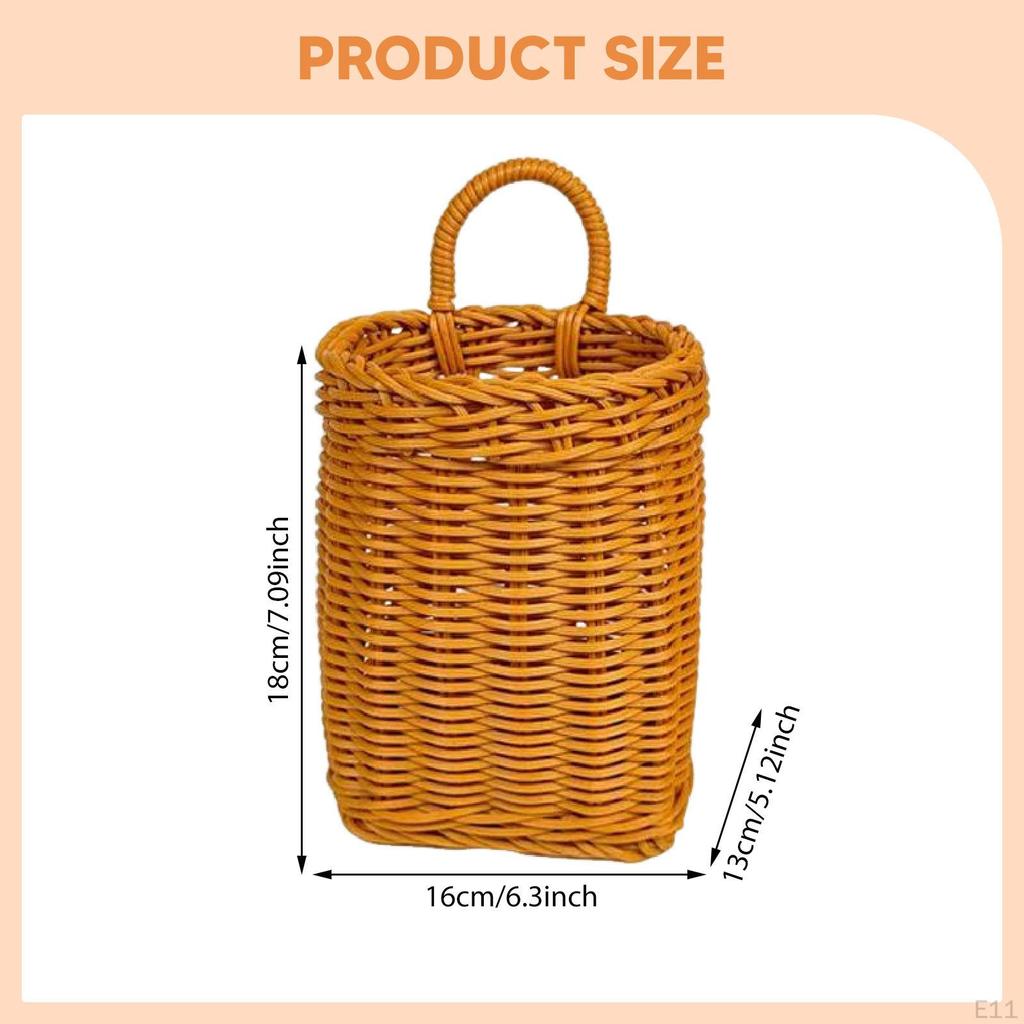 Hanging Storage Basket Wall Mounted Kitchen Sturdy with Handle Flower Holder Multifunctional