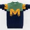 Thickened Embroidered Korean-Style Boys' Sweater - Autumn/Winter Pullover for Medium and Large Children