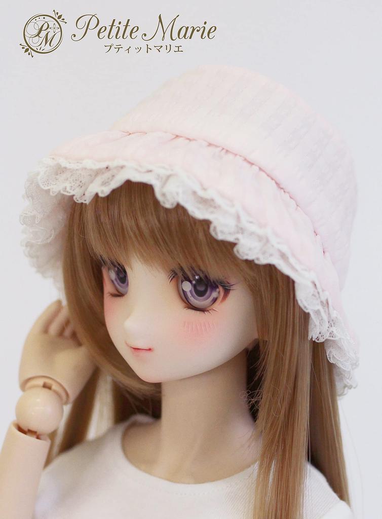 DD MDD compatible with to Pink soccer crochet hat with lace for a girly look Pink 9 to 10 inch 60cm doll 40cm doll BJD Doll clothes [Petite Marie] 1/3