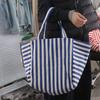 Shopping Bag Cloth Shoulder Bag Canvas Felt Handbag Versatile Stripe Underarm Bag  Travel