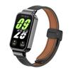 Pro Xiaomi Smart Band 9 Active Leather Strap Magnetická skládací přezka pro Redmi Band 3 Kovové ochranné pouzdro Integrovaný pásek