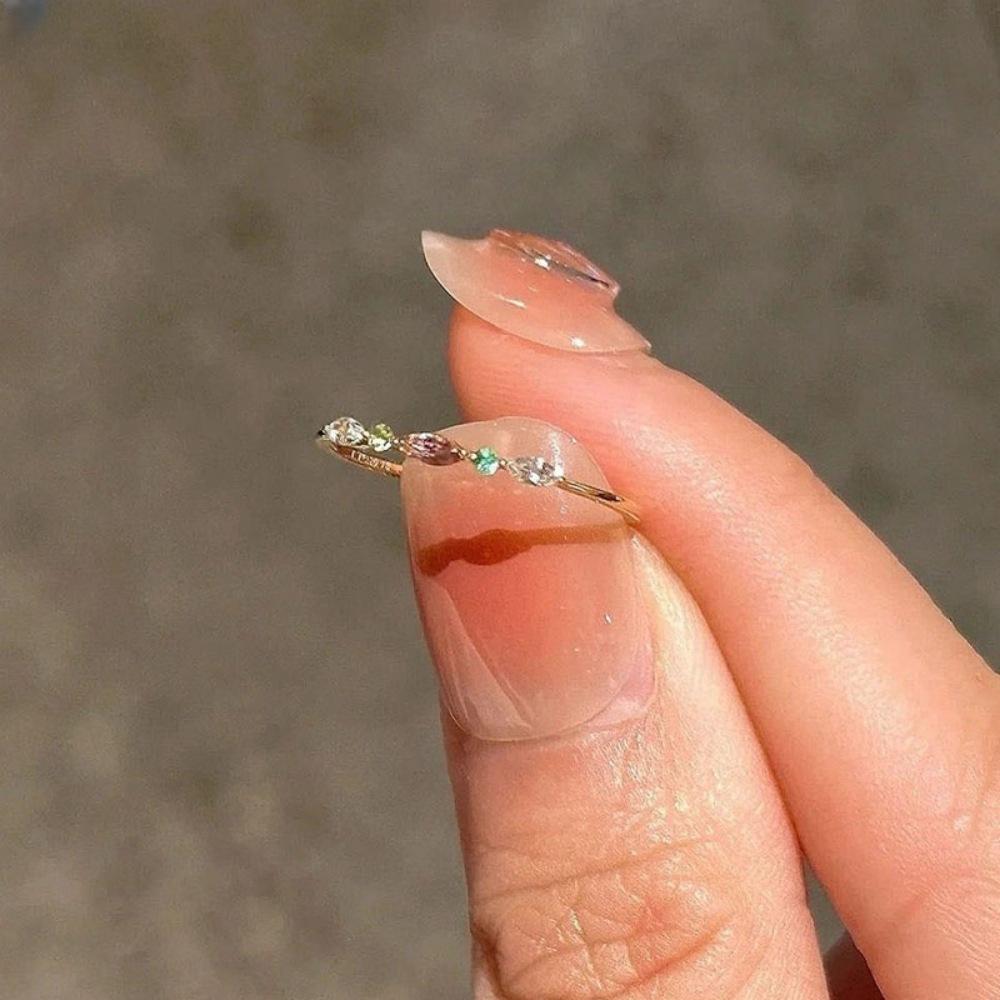 Over 120 Styles Korean style zircon diamond ring women's 925 sterling silver spring and summer niche light luxury high-end index finger ring open ring