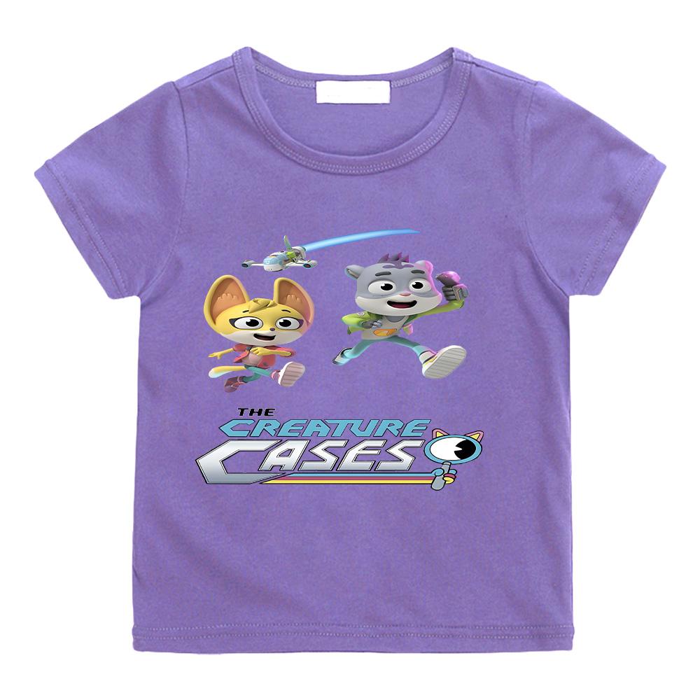 T-shirt con Stampa Anime Biological Case Divertimento Intellettuale per Bambini Cartone Animato Ragazzi e Ragazze Top