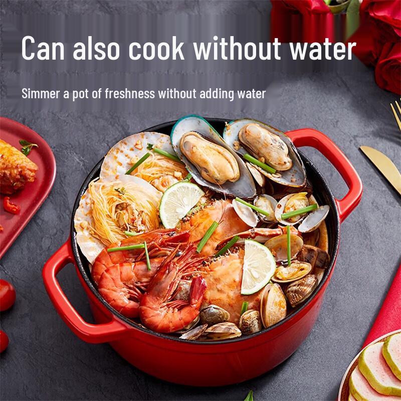 COOKER KING Non-Stick Enamel Cast Iron Soup Pot