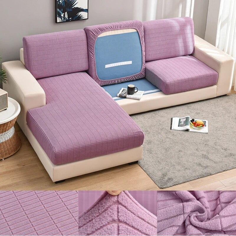 Hochwertiger Plüsch-Sofa-Sitzkissenbezug, Möbelschutz für Haustiere, Kinder, dehnbar, waschbar, abnehmbarer Schonbezug