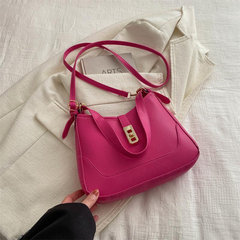 2024 Spring New Simple Commuter Bag Street Fashion Shoulder Bag Pu Material