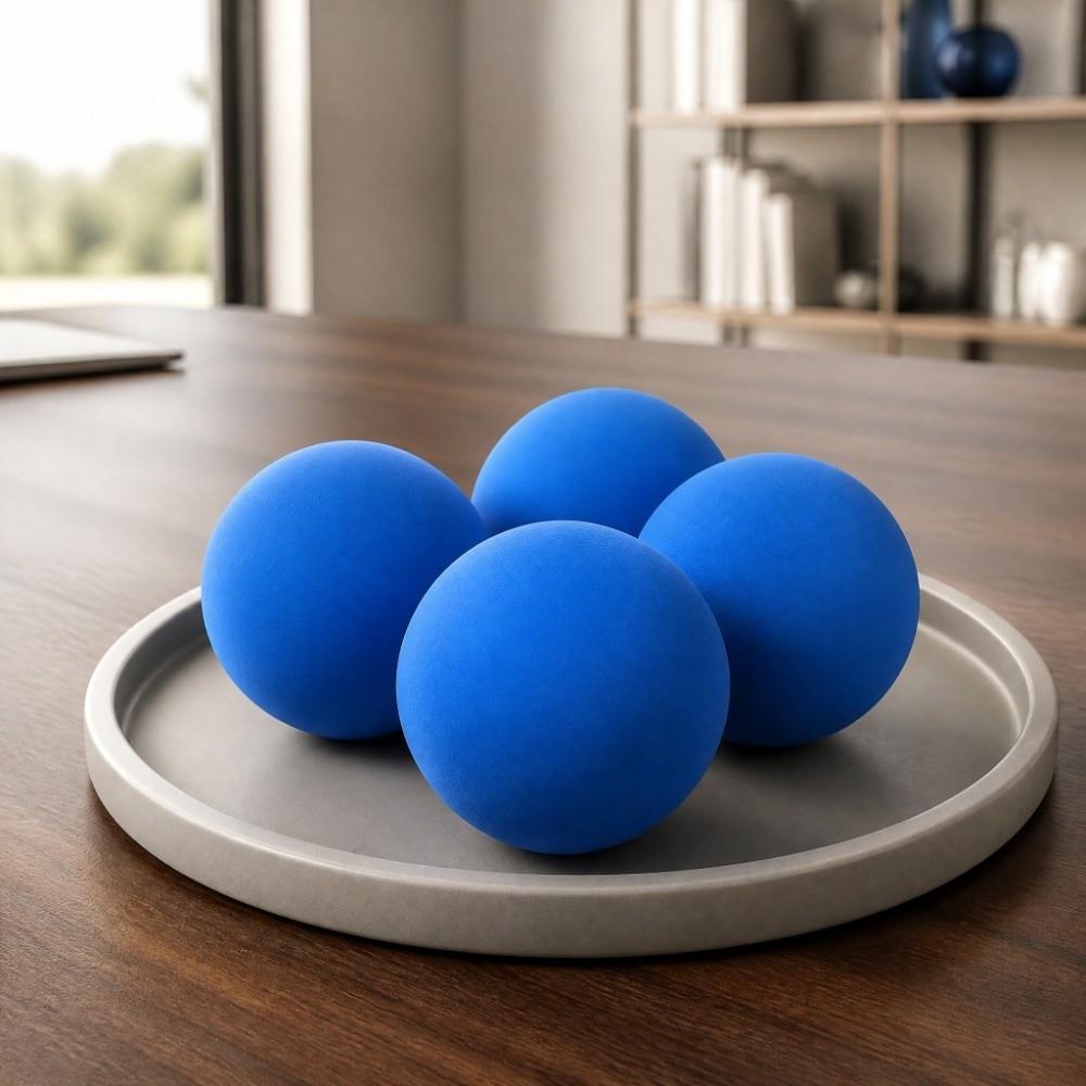 4pcs Blue Squash Ball Rubber Trigger Point Ball Portable Squash Training Ball Reaction Training