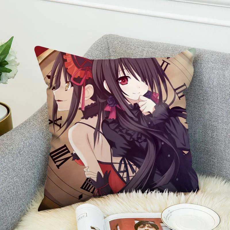 T-Tokisaki Kurumi Pillow Cover Decorative Pillowcase 40X40 Cushion Covers For Bed Pillows Car Decoration Fall Decor Pilow Cases