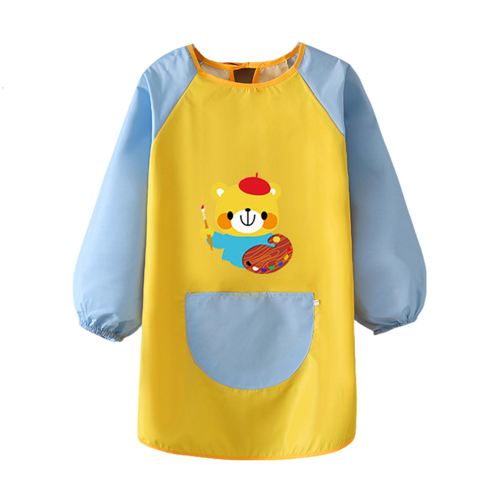 

Дитячий нагрудник-фартух для малюків віком 3-6 років Водостійкий та Плямостійкий Легкий у догляді Поліестер Модний Колірний блок E