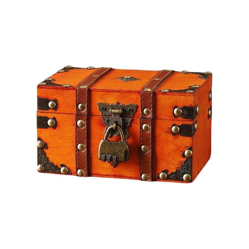 Cultural Leather Jewelry Case With Security Mechanism For Home Decoration And Storage Elegant Treasures Chest