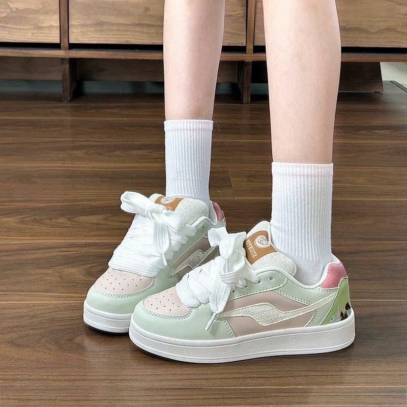 Bread board shoes women's round head cute casual sports shoes autumn new board shoes platform women's