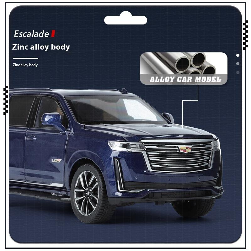 1:24 Cadillac Escalade SUV Alloy Car Diecast Metal Model Sound & Light Desktop Collection Decorative Gift Boys Display Ornament