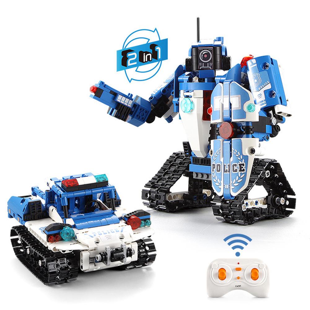 Assembled Building Blocks Remote Control Car Toys 2-in-1 Deformation Robot + Vehicle Model Holiday Gifts For Boys Children