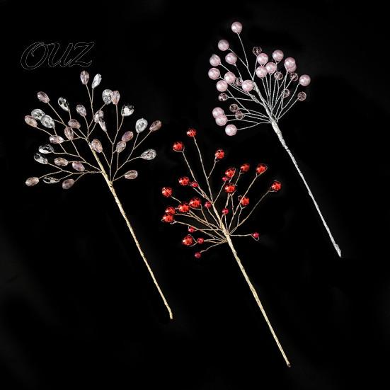 Feiertags-Blumenarrangement Perlen Kunstkristall Weihnachtsbaum-Stecker mit biegsamem Draht, Acryl-Perlen-Zweige Klare Perlen-Girlande für Arrangements,