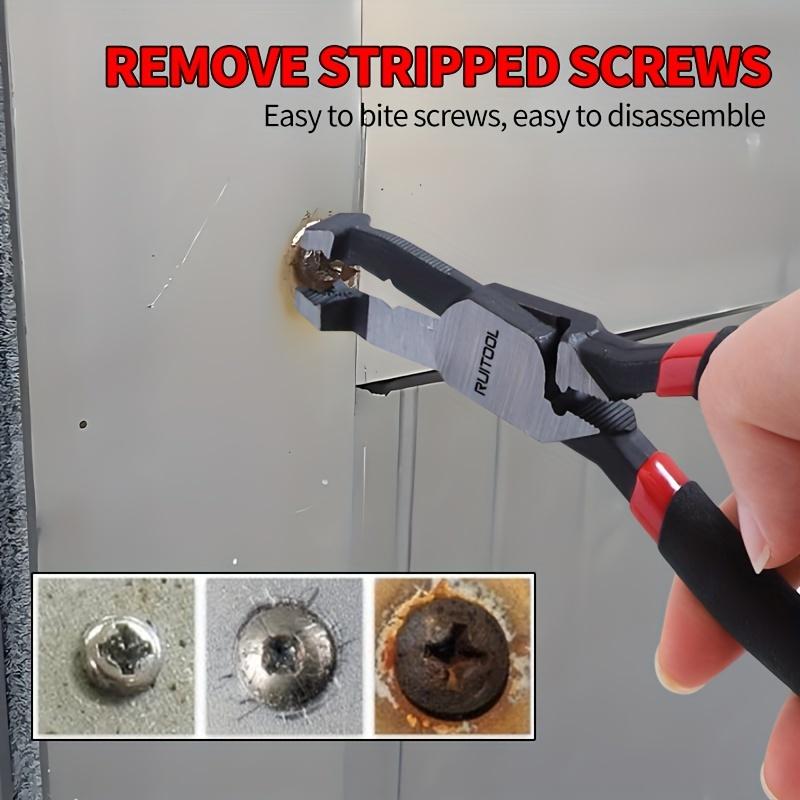 [Effortless Screw Extractor Pliers] Screw Extractor Pliers: High Carbon Steel, Non-Slip Jaws, Glue Coated Handles for Effortless Removal of Damaged