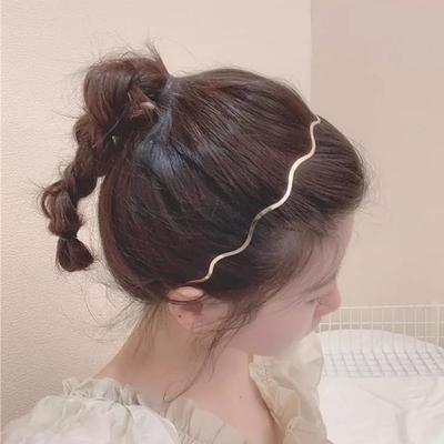 Nová móda pro ženy Zlatá kovová ohybová čelenka do vlasů Geometrické čelenky Elegantní dárek pro každodenní párty