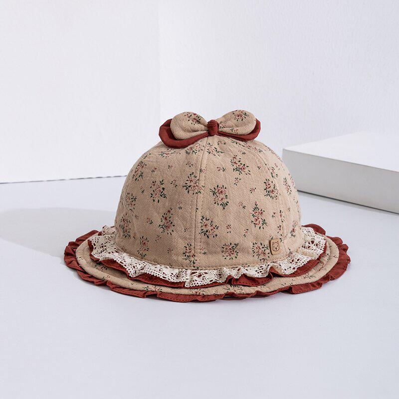 Korean Style Children's Sun Protection Lace Bucket Hat for Girls