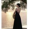 The Original Version Is Made of Sanya Travel and Vacation, and the Seaside Black Beach Dress Halter Dress Suspender Dress Dress Women
