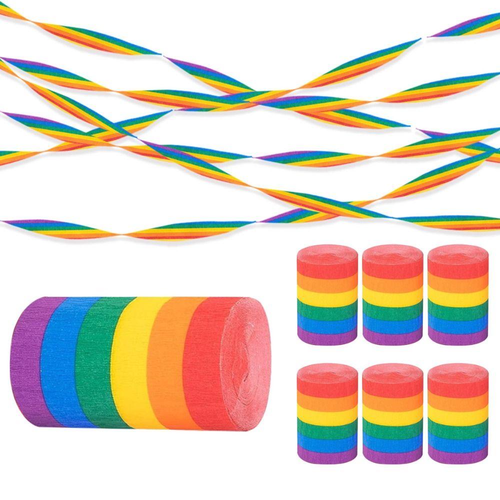 10Rolls DIY Decoration Crepe Tissue Paper Roll Colorful Crepe Paper Streamers  Gift Wrapping