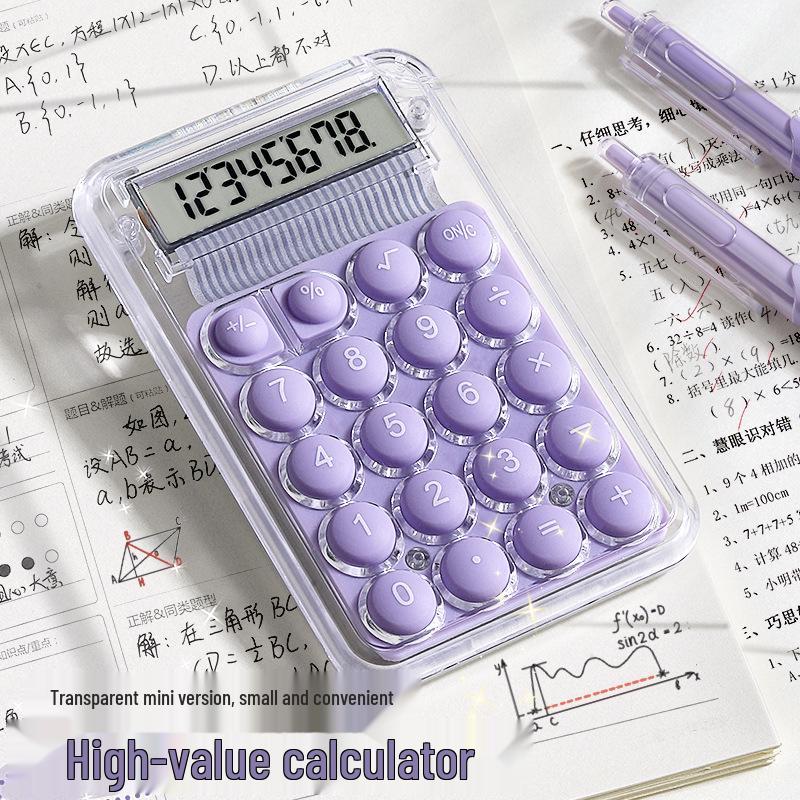 Compact Silent Mini Calculator for Students - Cute and Portable for Junior and High School