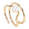 Pearl Finger Nail Knuckle Rings Stylish and Simple Copper Fingertip Jewelry for Women Girls