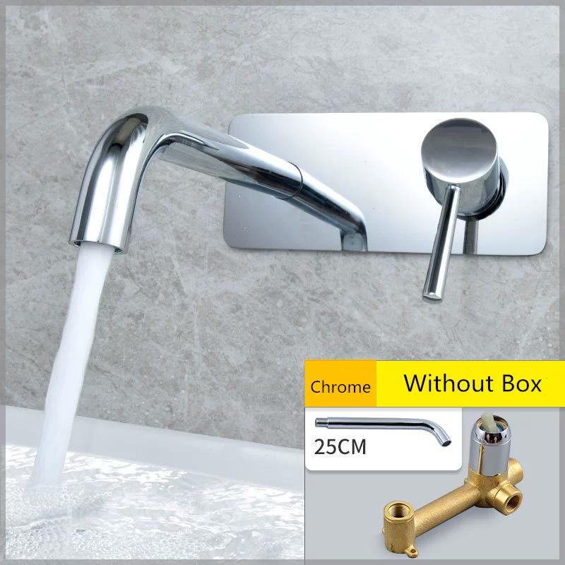 

Tuqiu Brushed Gold Bathroom Faucet In-Wall Black Basin Faucet Hot and Cold Chrome Bathroom Sink Tap Basin Mixer Tap Set