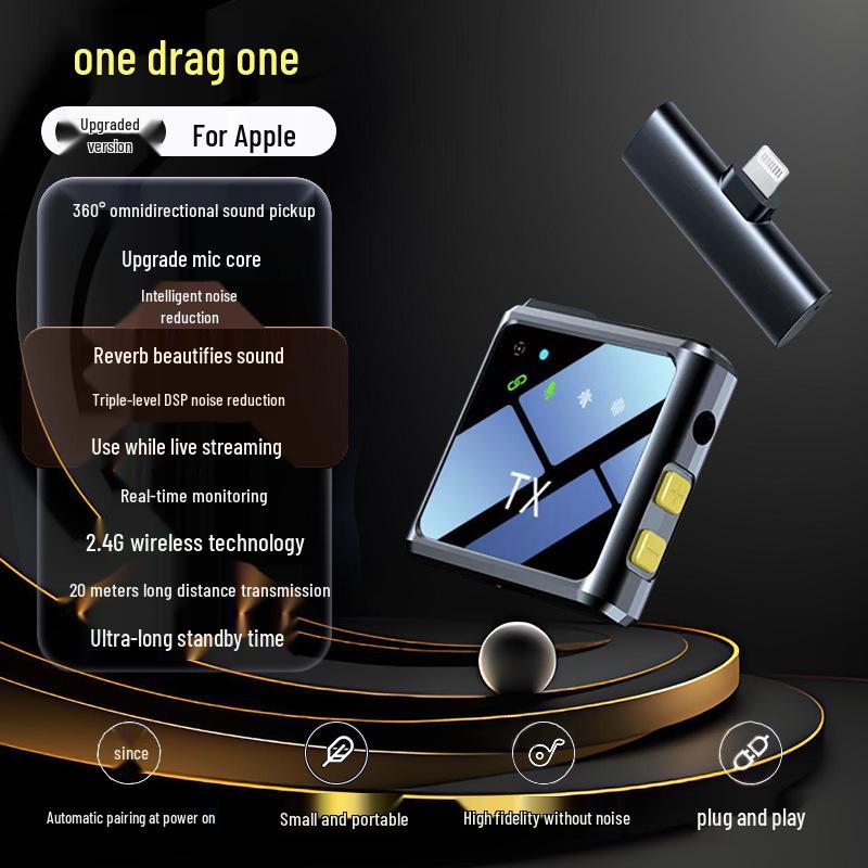 

Беспроводной петличный микрофон R8: Три-в-одном для стриминга на открытом воздухе, видеоблогинга и записи звука с шумоподавлением.