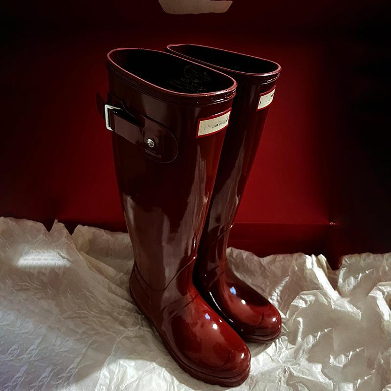 2025 Rain Boots~ Leather Platform Boots Children's Winter New Fashion Round Head Knight Boots Boots Boots High Boots