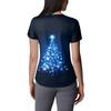 Women's V-neck Christmas Print Short-sleeved Pocket Side Slit Uniform Top