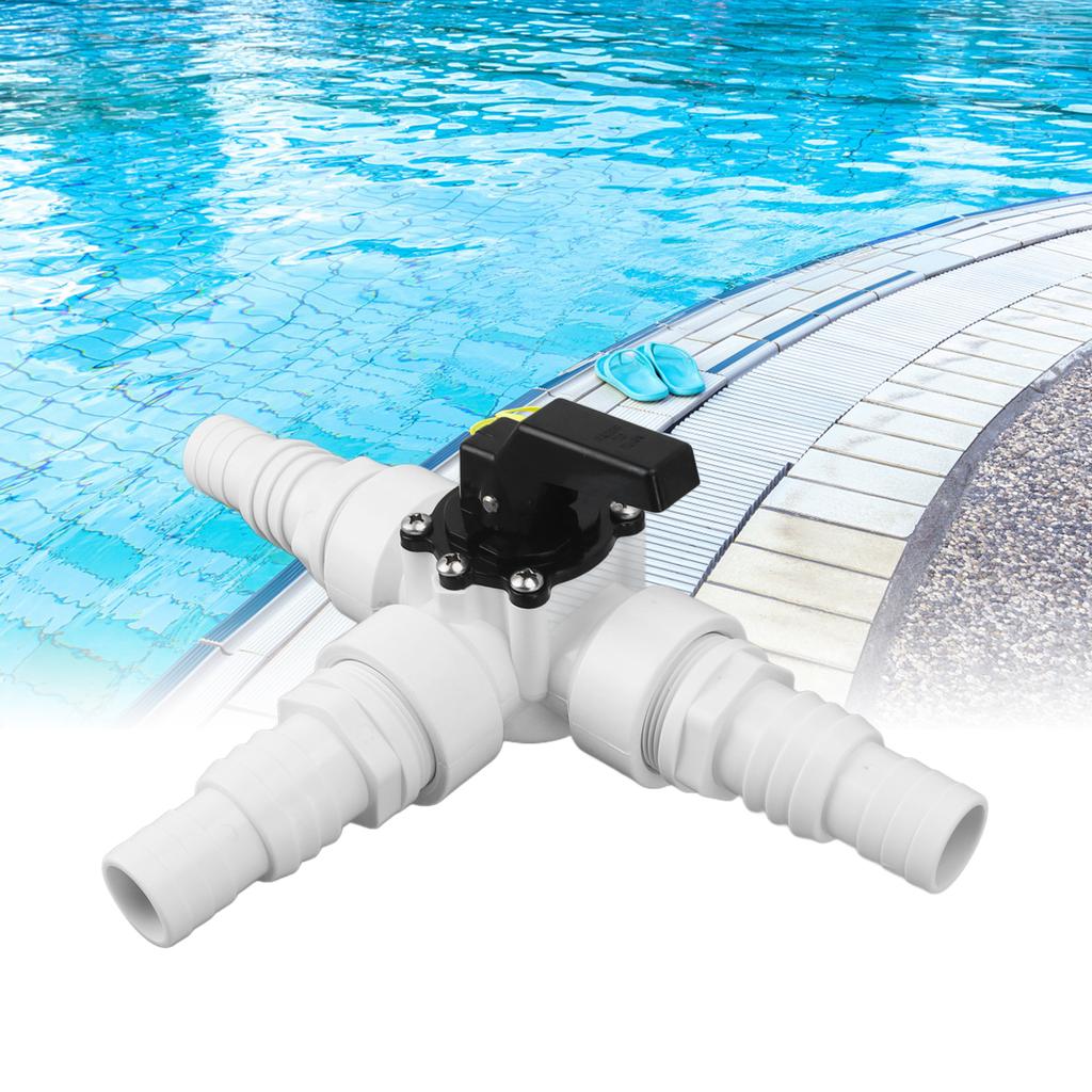 3-way Diverter Valve Pool Water   Control Valve with Handwheel   for 1.25 Inch 1.5 Inch Female Threaded Hose Connections