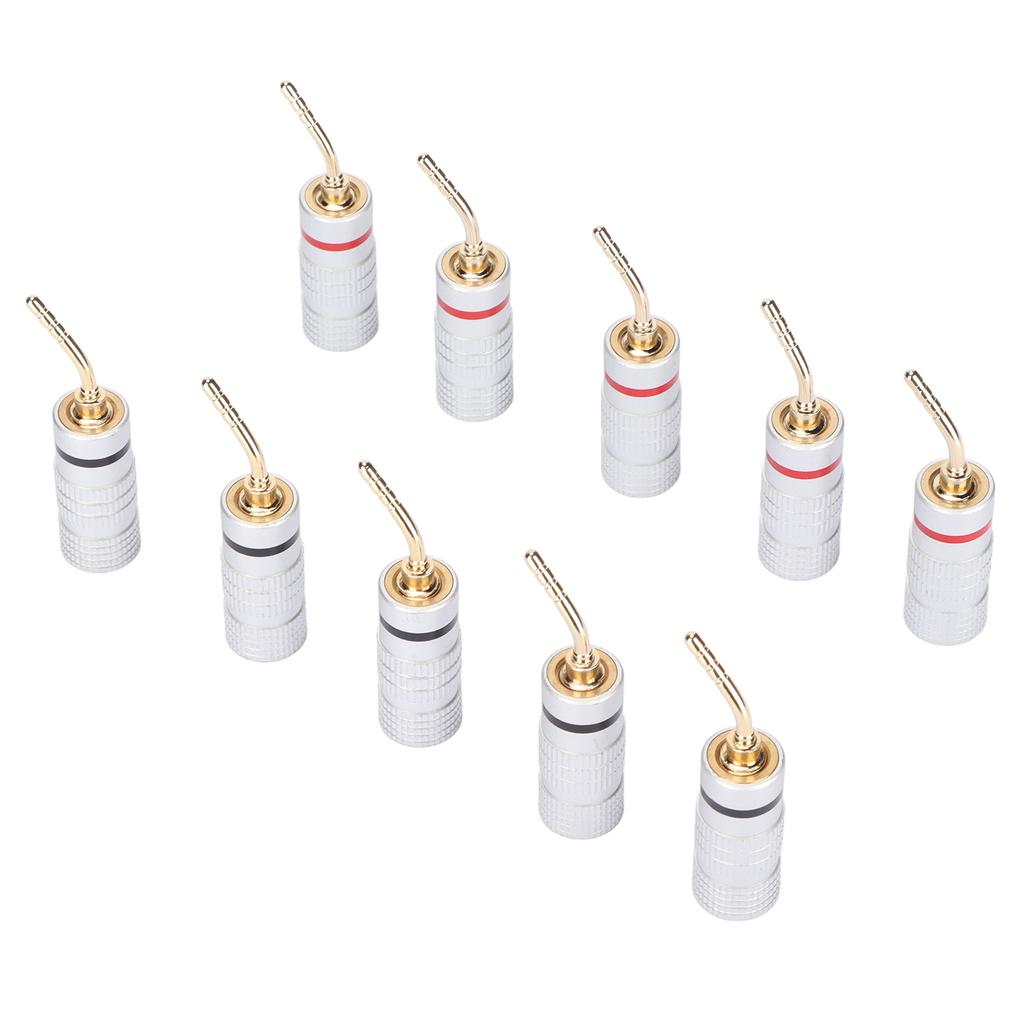 10pcs Banana Plug Needle Type Professional 24K Gold Plated Speaker Wire Connectors for Speaker Wire