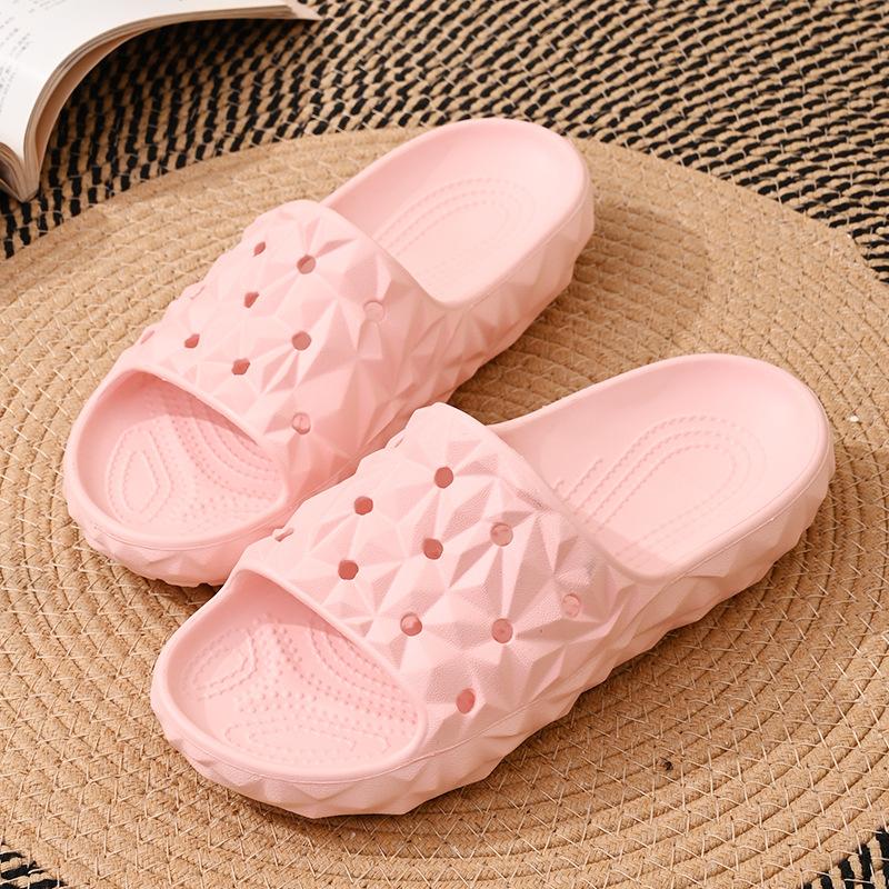 Fashion SmilePoP Men Sandals Summer New Waterproof Geometric Slide Outdoot Soft Beach Sandals Vacation Casual Couple Nonslip Home Slides
