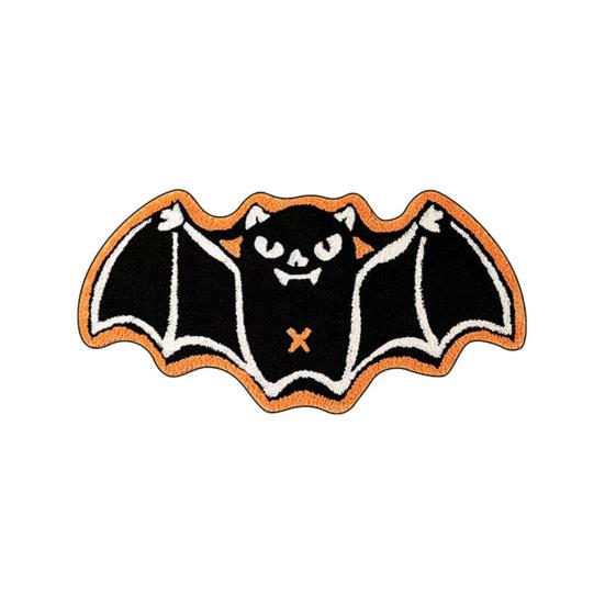Halloween Welcome Doormat Half Circle Spider-Web Bat Skull Pumpkin Shape Floor Mat Non-Slip Entrance Mat for Front Door Porch Home Decoration
