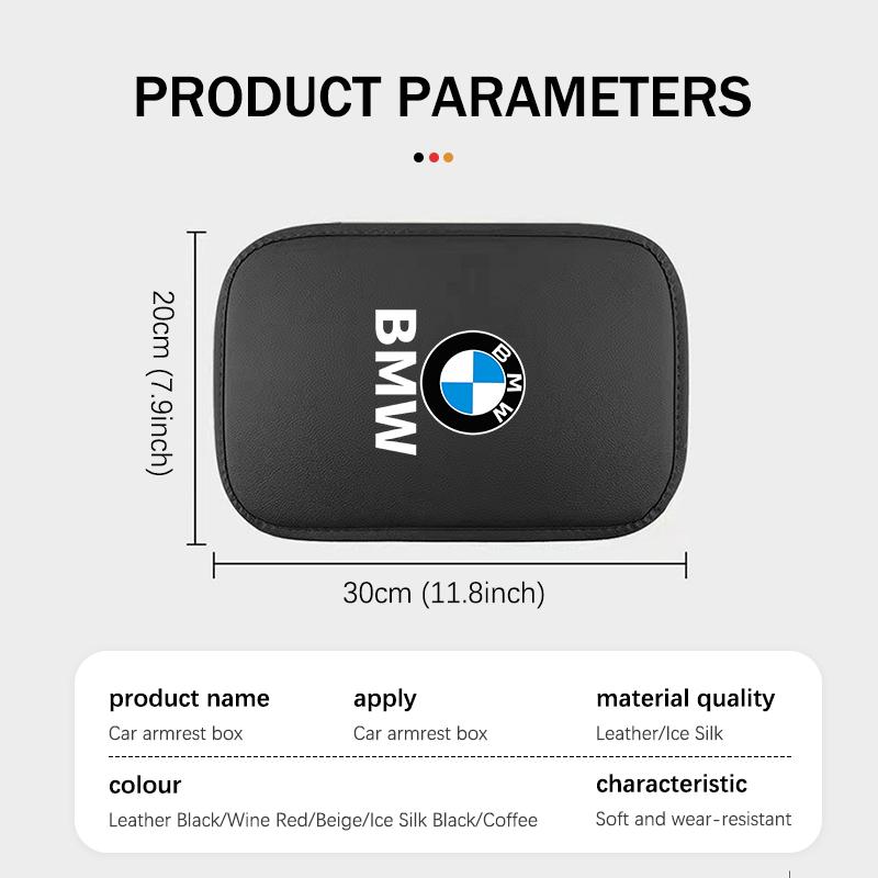 Leather Car Armrest Mat Center Console Protection Cushion Cover For BMW X3 X5 M5 M3 E46 E90 E60 F10 E39 F30 E36 G30 E87 E70