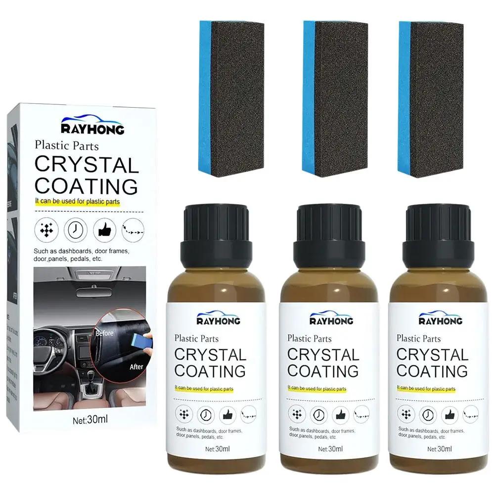 Plastics Parts Crystal Coating Plastics Trim Restorer For Cars Maintenance Agent Car Plastics Restorer Sponge Water D5H8