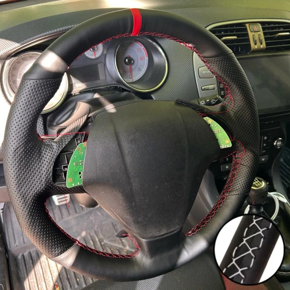 Hand Stitched Perforated Non-slip Artificial Leather Steering Wheel Cover For Fiat Punto Bravo Linea Qubo Doblo Grande Punto