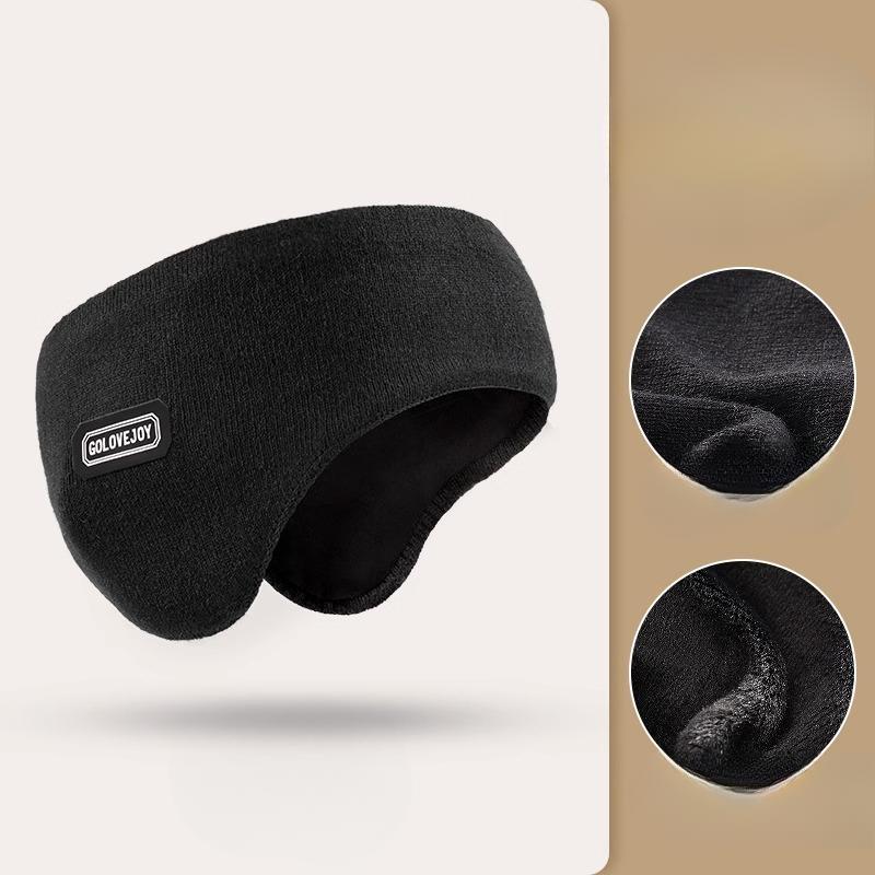 

Зимние мужские наушники с креплением на голову Мужские зимние вязаные теплые наушники Наушники для езды на открытом воздухе Холодостойкие утепленные наушники чёрный