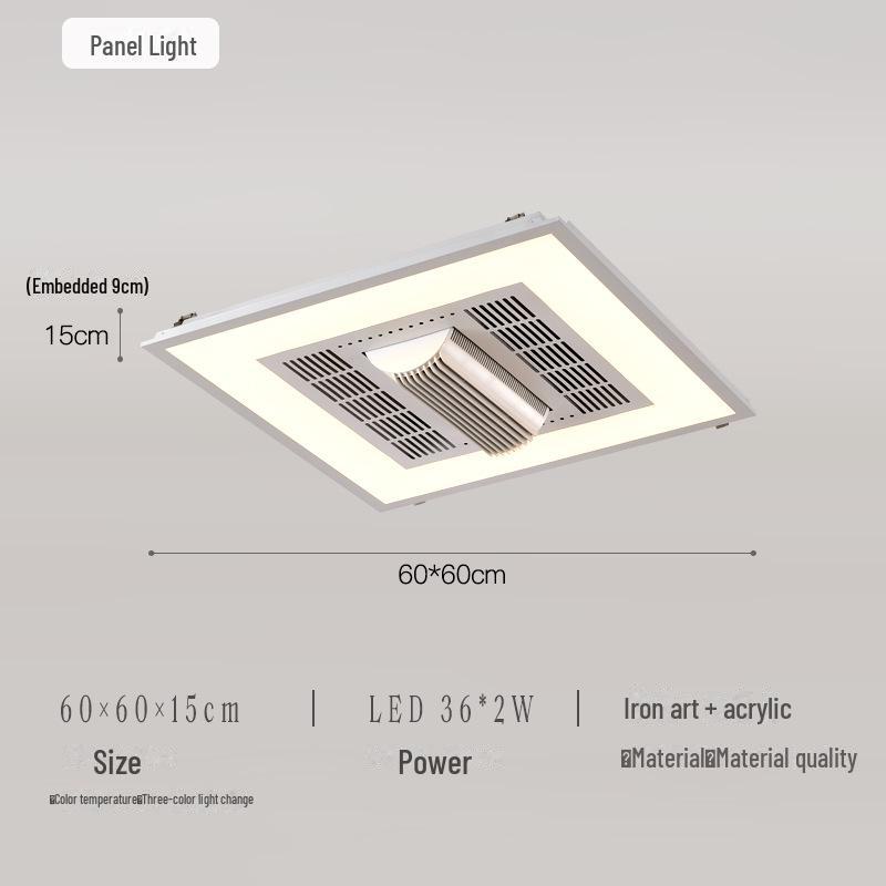 Embedded Dustproof Ceiling Fan Lamp for Office, Kitchen, and Restaurant